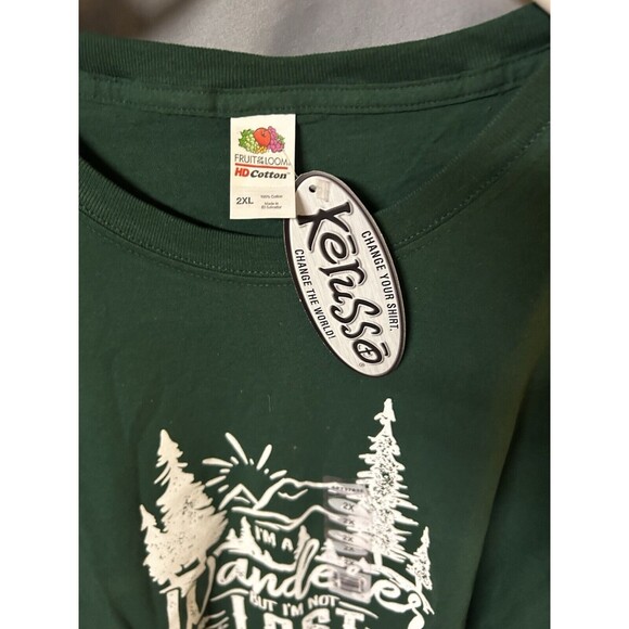 I’m A Wander,Luke 19:10 Green,Fruit Loom 100% Cotton T-Shirt 2X by Kerusso NWT - Picture 3 of 5